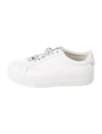 Pre-owned Givenchy Leather Graphic Print Sneakers In White