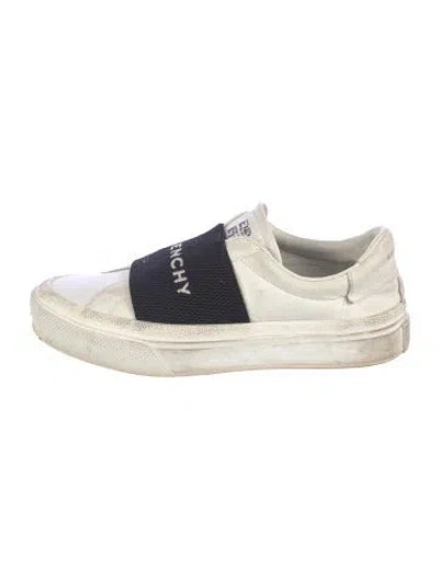 Pre-owned Givenchy Leather Graphic Print Sneakers In White