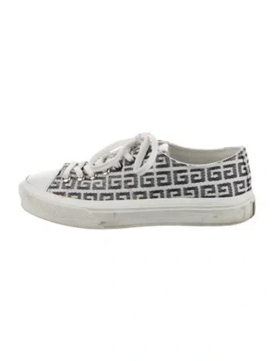 Pre-owned Givenchy Leather Graphic Print Sneakers In White