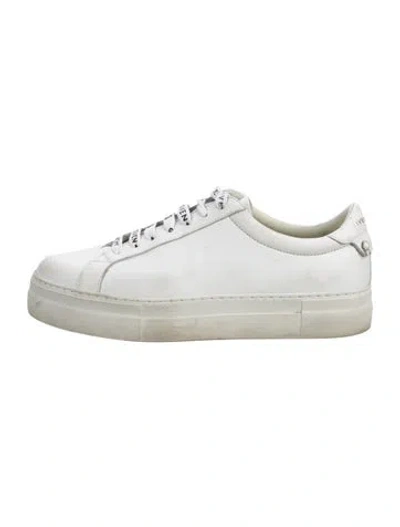 Pre-owned Givenchy Leather Graphic Print Sneakers In White