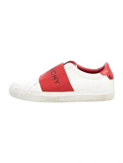 Pre-owned Givenchy Leather Graphic Print Sneakers In White