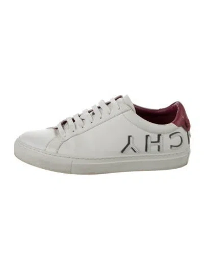 Pre-owned Givenchy Leather Graphic Print Sneakers In White