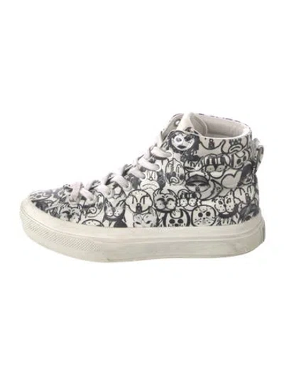 Pre-owned Givenchy Leather Graphic Print Sneakers In White