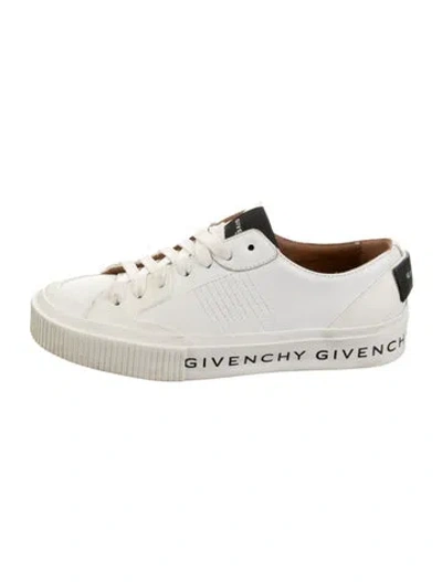 Pre-owned Givenchy Leather Graphic Print Sneakers In White