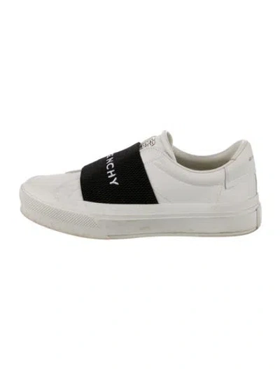Pre-owned Givenchy Leather Graphic Print Sneakers In White