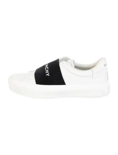 Pre-owned Givenchy Leather Graphic Print Sneakers In White