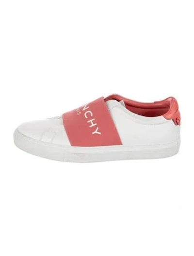 Pre-owned Givenchy Leather Graphic Print Sneakers In White
