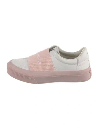 Pre-owned Givenchy Leather Graphic Print Sneakers In White