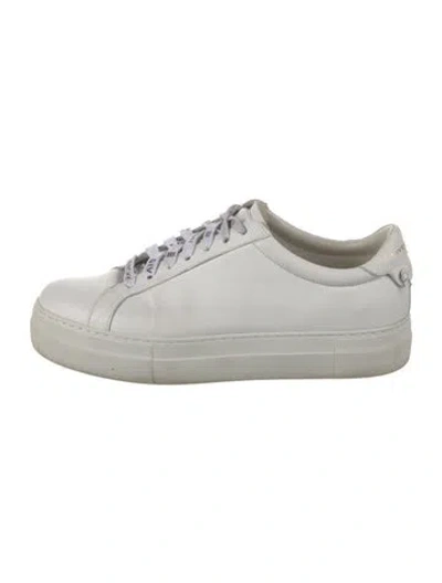 Pre-owned Givenchy Leather Graphic Print Sneakers In White