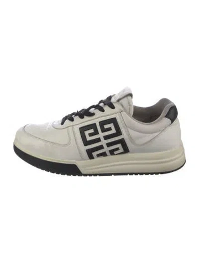 Pre-owned Givenchy Leather Graphic Print Sneakers In White