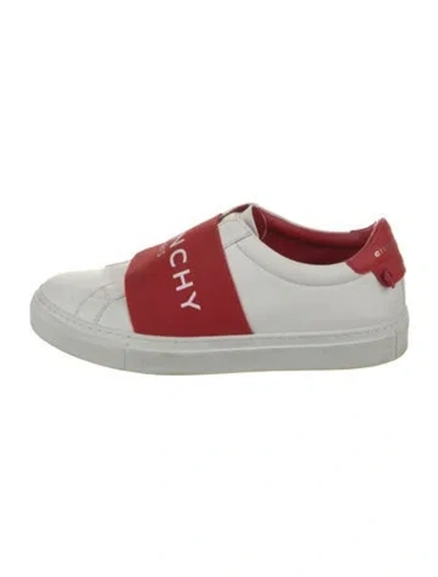 Pre-owned Givenchy Leather Graphic Print Sneakers In White