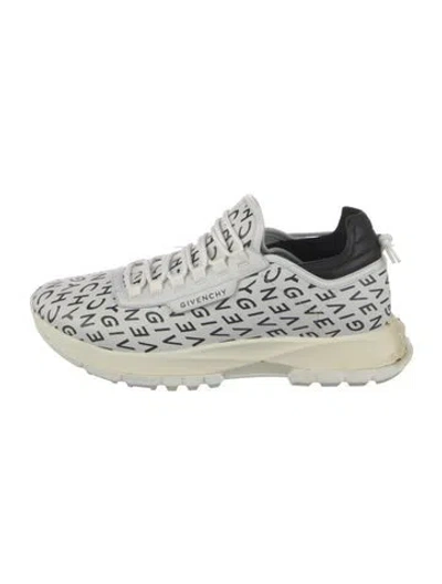 Pre-owned Givenchy Leather Graphic Print Sneakers In White