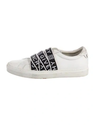 Pre-owned Givenchy Leather Graphic Print Sneakers In White