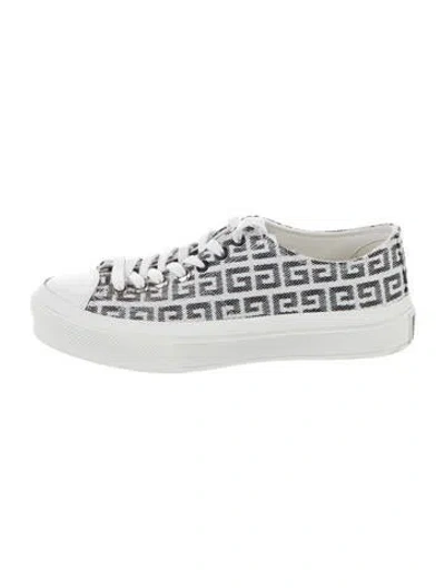 Pre-owned Givenchy Leather Graphic Print Sneakers In White