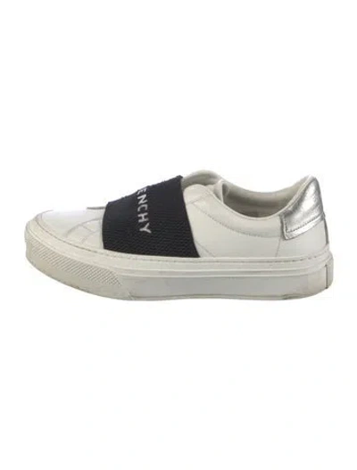 Pre-owned Givenchy Leather Graphic Print Sneakers In White