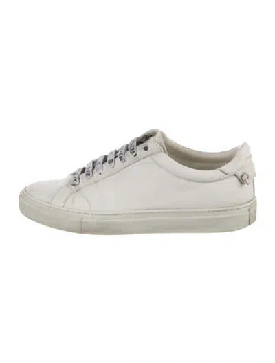 Pre-owned Givenchy Leather Graphic Print Sneakers In White