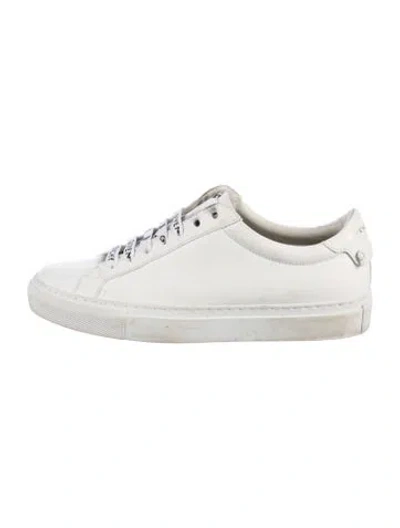 Pre-owned Givenchy Leather Graphic Print Sneakers In White