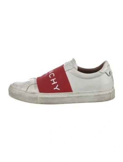 Pre-owned Givenchy Leather Graphic Print Sneakers In White
