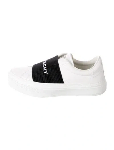 Pre-owned Givenchy Leather Graphic Print Sneakers In White