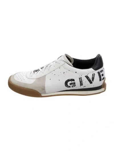 Pre-owned Givenchy Leather Graphic Print Sneakers In White