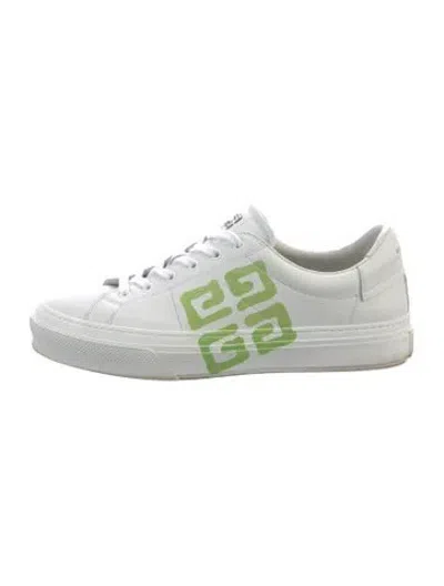 Pre-owned Givenchy Leather Graphic Print Sneakers In White