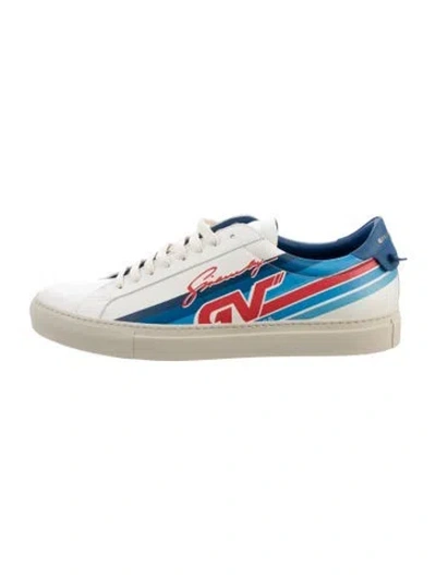 Pre-owned Givenchy Leather Graphic Print Sneakers In White