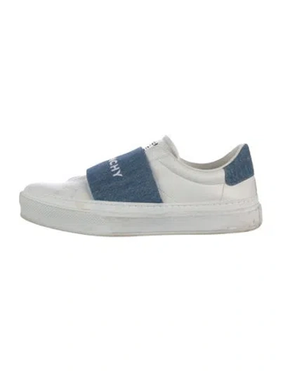 Pre-owned Givenchy Leather Graphic Print Sneakers In White