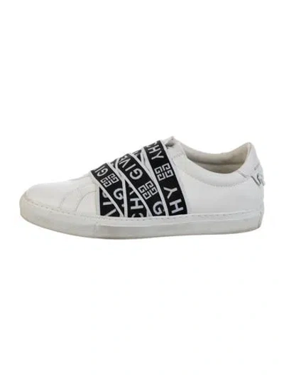 Pre-owned Givenchy Leather Graphic Print Sneakers In White