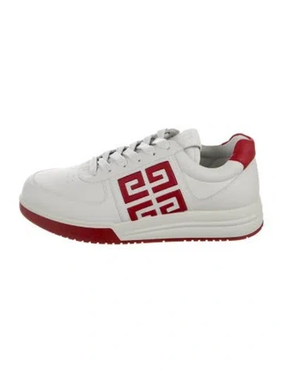 Pre-owned Givenchy Leather Graphic Print Sneakers In White