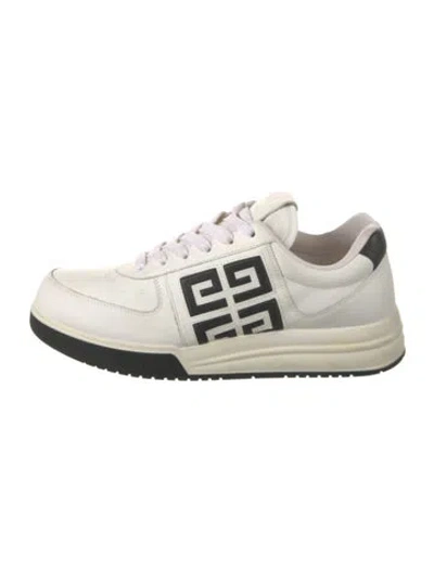 Pre-owned Givenchy Leather Graphic Print Sneakers In White