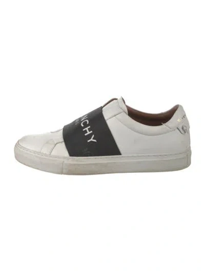 Pre-owned Givenchy Leather Graphic Print Sneakers In White