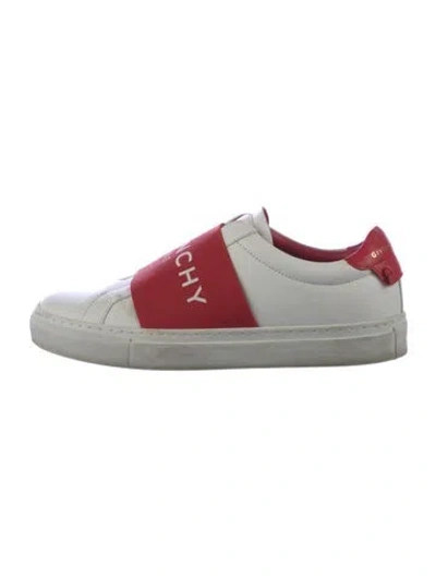 Pre-owned Givenchy Leather Graphic Print Sneakers In White