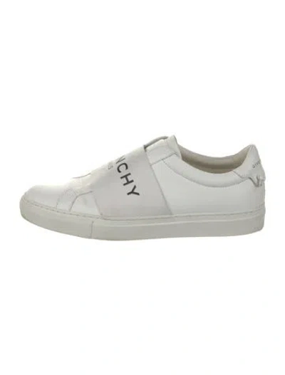 Pre-owned Givenchy Leather Graphic Print Sneakers In White