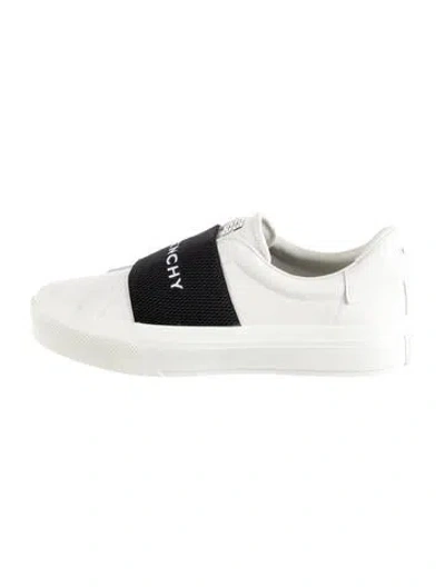 Pre-owned Givenchy Leather Graphic Print Sneakers In White