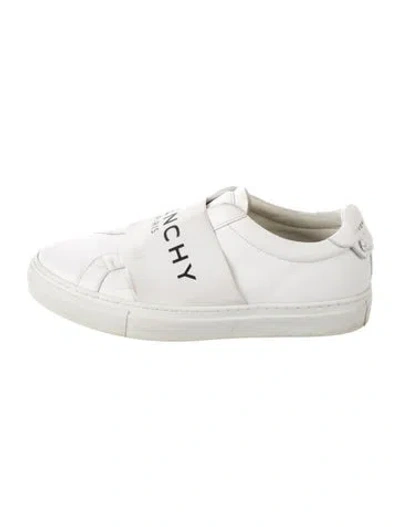 Pre-owned Givenchy Leather Graphic Print Sneakers In White