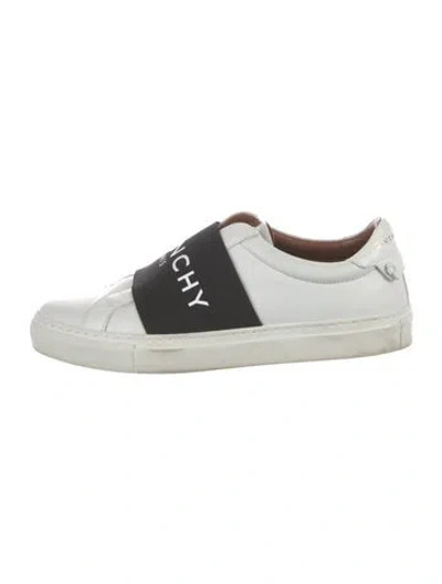 Pre-owned Givenchy Leather Graphic Print Sneakers In White