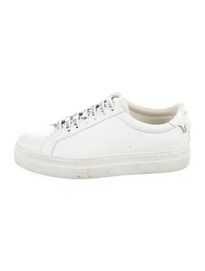 Pre-owned Givenchy Leather Graphic Print Sneakers In White