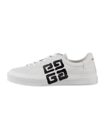 Pre-owned Givenchy Leather Graphic Print Sneakers In White