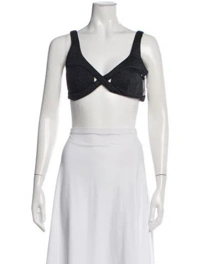 Pre-owned Givenchy Leather Graphic Print Sports Bra W/ Tags In Black