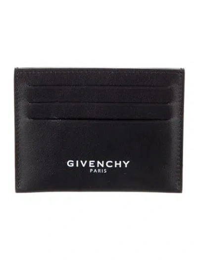 Pre-owned Givenchy Leather Graphic Print Wallet In Black