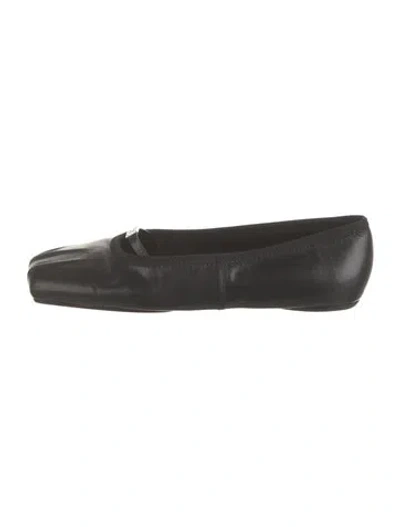 Pre-owned Givenchy Leather Grosgrain Trim Ballet Flats In Black