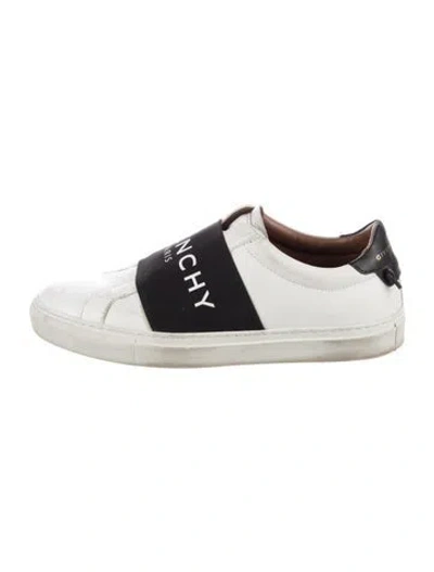 Pre-owned Givenchy Leather Grosgrain Trim Sneakers In White