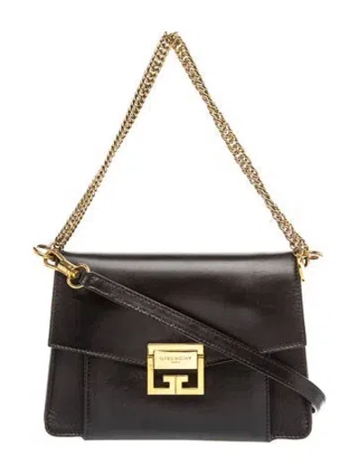 Pre-owned Givenchy Leather Gv3 Leather Shoulder Bag Small In Black