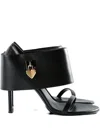 Givenchy Heart Lock Stiletto Sandals In Black