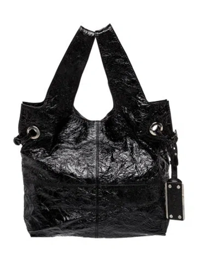 Pre-owned Givenchy Leather Hobo In Black