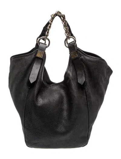 Pre-owned Givenchy Leather Hobo In Black