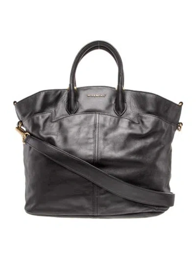 Pre-owned Givenchy Leather Hobo In Black