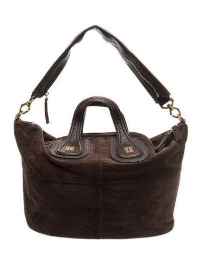 Pre-owned Givenchy Leather Hobo In Brown