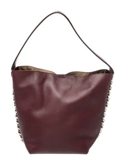 Pre-owned Givenchy Leather Hobo In Burgundy