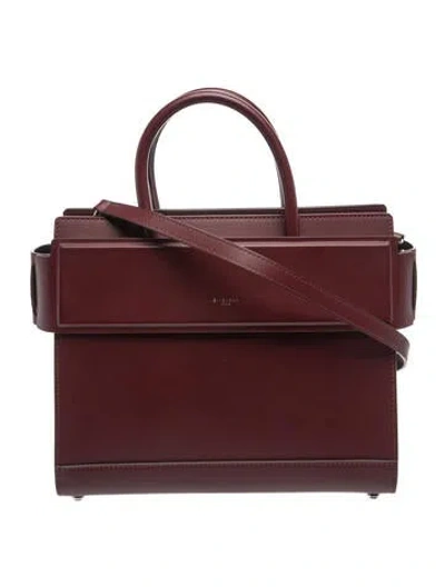 Pre-owned Givenchy Leather Horizon Medium In Burgundy